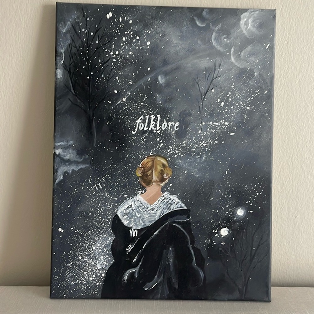 Folklore Taylor Swift hand painted art pice